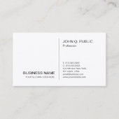 Carte De Visite Professionnel Moderne Blanc Simple Design Simple (Devant)