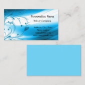 Carte De Visite Professionnel moderne Blue Art Déco (Devant / Derrière)