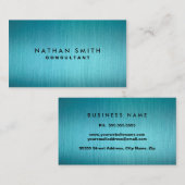 Carte de visite professionnel moderne Blue Metal (Devant / Derrière)