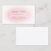 Carte De Visite Professionnel Moderne Blush Rose Or Élégant Simple (Devant / Derrière)