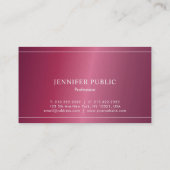 Carte De Visite Professionnel Moderne Branché Glamour Luxe Simple (Dos)