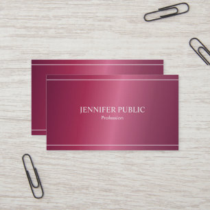 Carte De Visite Professionnel Moderne Branché Glamour Luxe Simple