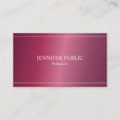 Carte De Visite Professionnel Moderne Branché Glamour Luxe Simple (Devant)