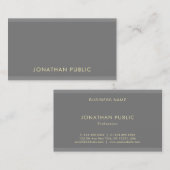 Carte De Visite Professionnel Moderne Branché Plain Élégant Luxe (Devant / Derrière)