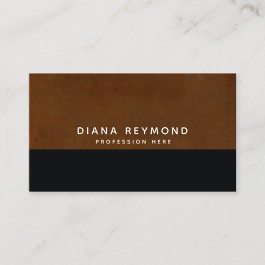 Carte De Visite professionnel moderne brun & noir (Devant)