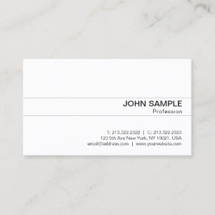 Carte De Visite Professionnel Moderne Classique Blancs Élégants