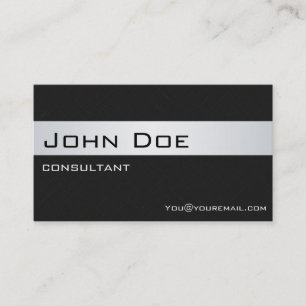 Carte De Visite Professionnel Moderne Classique Noir et Argent