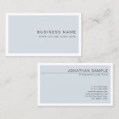 Carte De Visite Professionnel Moderne Créatif Simple Bleu Plat (Devant / Derrière)