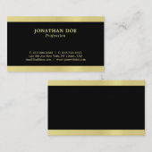 Carte De Visite Professionnel moderne Creative Black and Gold Luxe (Devant / Derrière)