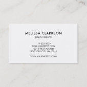 Carte De Visite Professionnel moderne de l'aquarelle bleu pourpre (Dos)