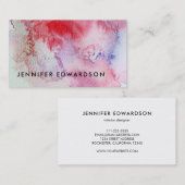 Carte De Visite Professionnel moderne de l'aquarelle rouge (Devant / Derrière)