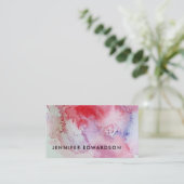 Carte De Visite Professionnel moderne de l'aquarelle rouge (Debout devant)