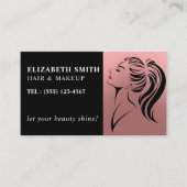 Carte De Visite Professionnel moderne de maquillage rose pâle (Devant)