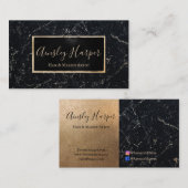 Carte De Visite Professionnel moderne de marbre noir moderne (Devant / Derrière)
