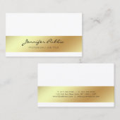 Carte De Visite Professionnel Moderne Design Blanc Or Chic Simple (Devant / Derrière)
