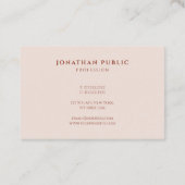 Carte De Visite Professionnel Moderne Design simple Modèle élégant (Dos)