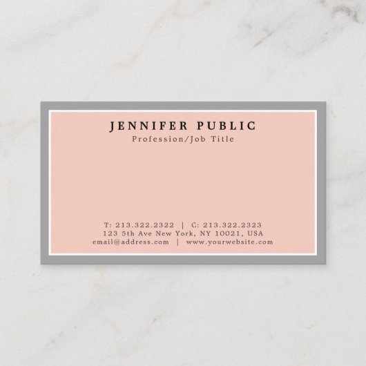 Carte De Visite Professionnel Moderne Design Simple Simple (Devant)