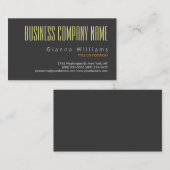Carte De Visite Professionnel Moderne Design tendance Gris (Devant / Derrière)