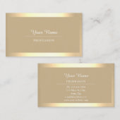 Carte De Visite Professionnel Moderne Doré Simple Minimalisme Blan (Devant / Derrière)