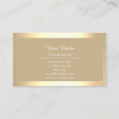 Carte De Visite Professionnel Moderne Doré Simple Minimalisme Blan (Dos)