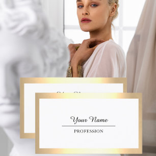 Carte De Visite Professionnel Moderne Doré Simple Minimalisme Blan