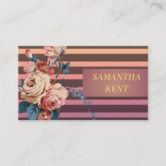 Carte De Visite Professionnel Moderne doux floral (Devant)