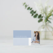 Carte de visite professionnel moderne Dusty Blue (Debout devant)