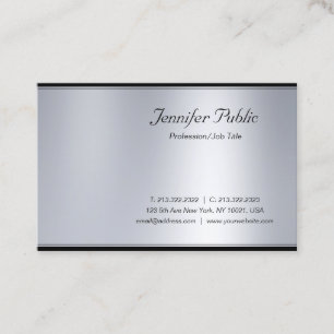 Carte De Visite Professionnel Moderne Écriture Argent Élégant Luxe