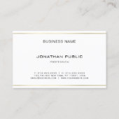 Carte De Visite Professionnel Moderne Élégant Bandes Or Simple (Dos)