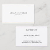 Carte De Visite Professionnel Moderne Élégant Bandes Or Simple (Devant / Derrière)