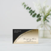 Carte De Visite Professionnel Moderne Elegant Black Gold (Debout devant)