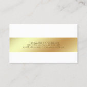 Carte De Visite Professionnel Moderne Élégant Blanc Or Chic Clean (Dos)