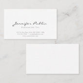 Carte De Visite Professionnel Moderne Élégant Blanc Simple Plain (Devant / Derrière)