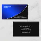 Carte De Visite Professionnel Moderne Élégant Bleu Lumineux (Devant / Derrière)