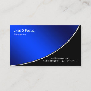 Carte De Visite Professionnel Moderne Élégant Bleu Lumineux