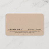 Carte De Visite Professionnel Moderne élégant Brown Pearl Luxe (Dos)