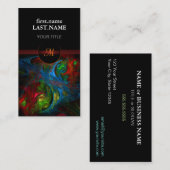 Carte De Visite Professionnel Moderne Élégant Cool Genesis Bleu (Devant / Derrière)