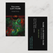 Carte De Visite Professionnel Moderne Élégant Cool Genesis Green (Devant / Derrière)