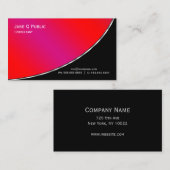 Carte De Visite Professionnel Moderne Élégant Crimson Lumineux (Devant / Derrière)