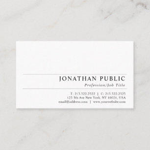 Carte De Visite Professionnel Moderne Élégant Design Chic Plain