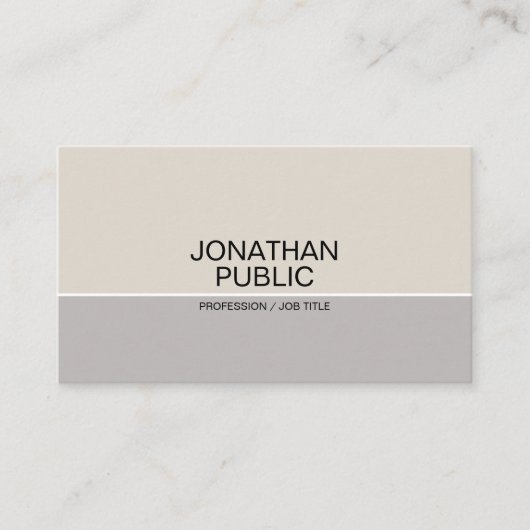 Carte De Visite Professionnel Moderne Élégant Design Simple Matte (Devant)