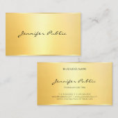 Carte De Visite Professionnel Moderne Élégant Faux Gold Minimalist (Devant / Derrière)