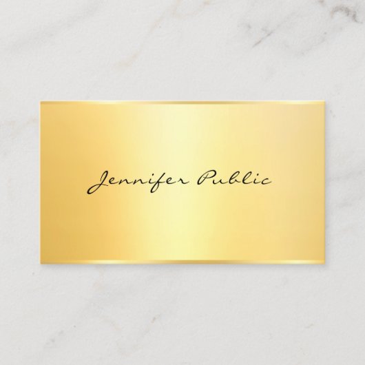 Carte De Visite Professionnel Moderne Élégant Faux Gold Minimalist (Devant)