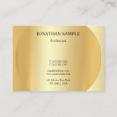 Carte De Visite Professionnel moderne Elegant Gold Look Modèle (Dos)