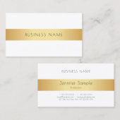 Carte De Visite Professionnel moderne Elegant Modèle blanc or (Devant / Derrière)