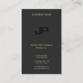 Carte De Visite Professionnel Moderne Élégant Monogramme Initial (Dos)