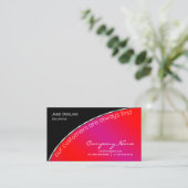 Carte De Visite Professionnel moderne élégant noir brillant Crimso (Debout devant)