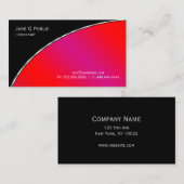 Carte De Visite Professionnel moderne élégant noir brillant Crimso (Devant / Derrière)