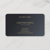 Carte De Visite Professionnel Moderne Élégant Noir Et Or Luxe (Dos)