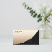 Carte De Visite Professionnel Moderne Élégant Noir Lumière Or (Debout devant)